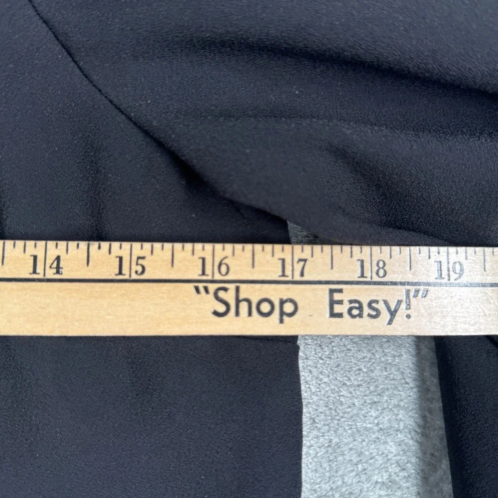 J.Crew 365 Blouse Women 00 Black Square Neck Long Sleeve Puff‎ Sleeve Minimalist